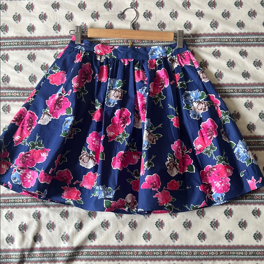 Kate Spade Floral Pleated mini Skirt - Blue and Pink